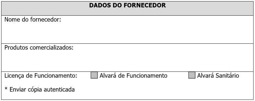 Dados do Fornecedor